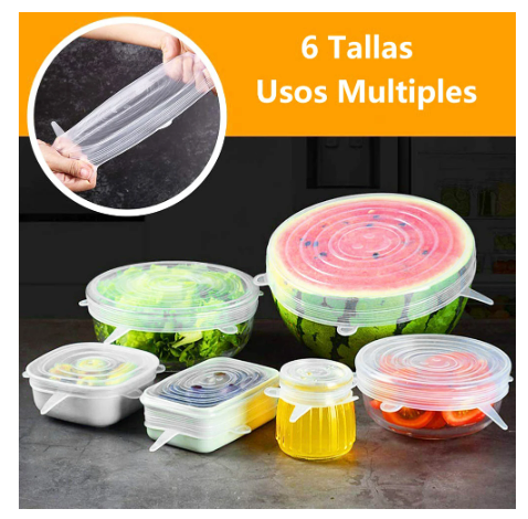 Tapas de silicona x 6 unidades